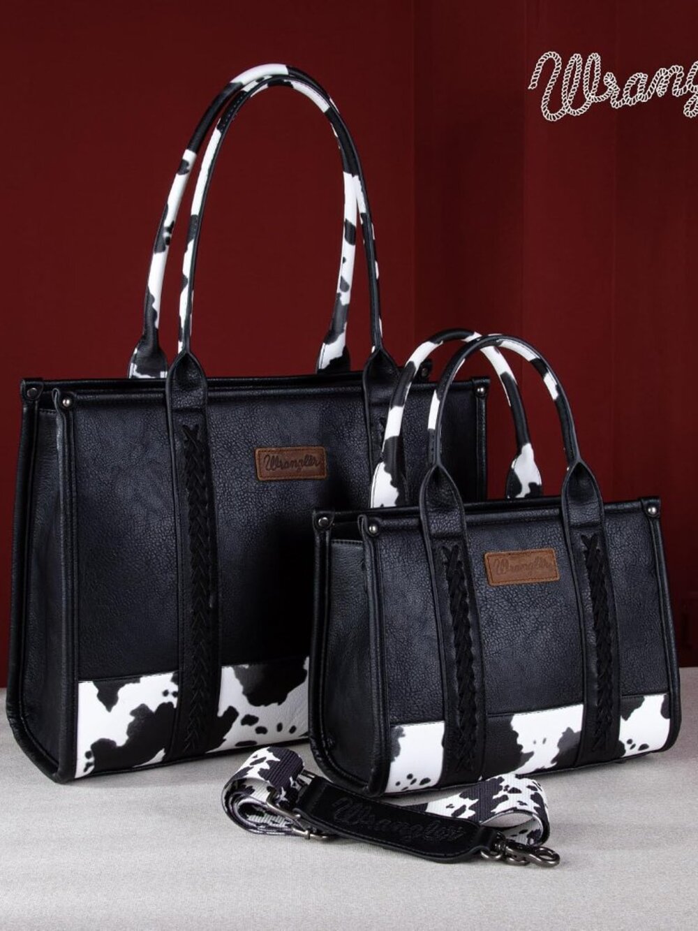 Wrangler Tote Bag for Women Western Cow Print Purse Designer Top Handle Handbags - Picture 3 of 6
